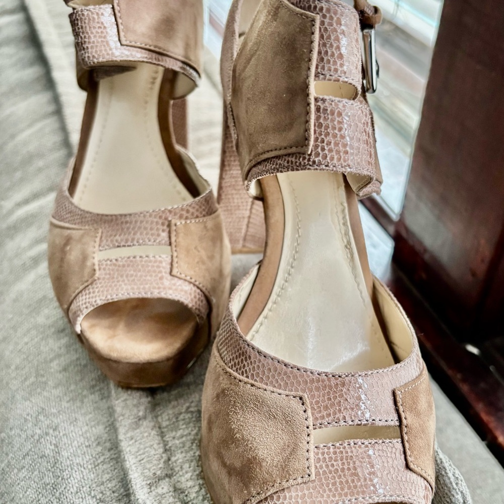 Calvin Klein Taupe Platform Heels